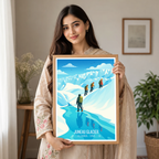 Juneau Glacier - Alaska - Travel Poster Print Modern Style Wall Art