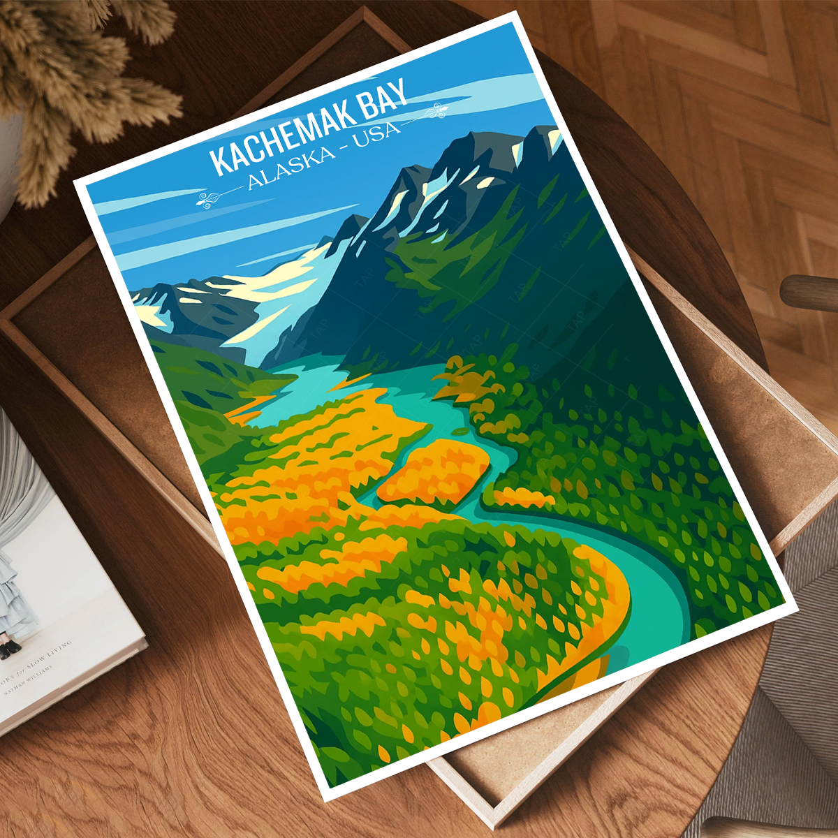 Kachemak Bay - Alaska - Travel Poster Print Modern Style Wall Art