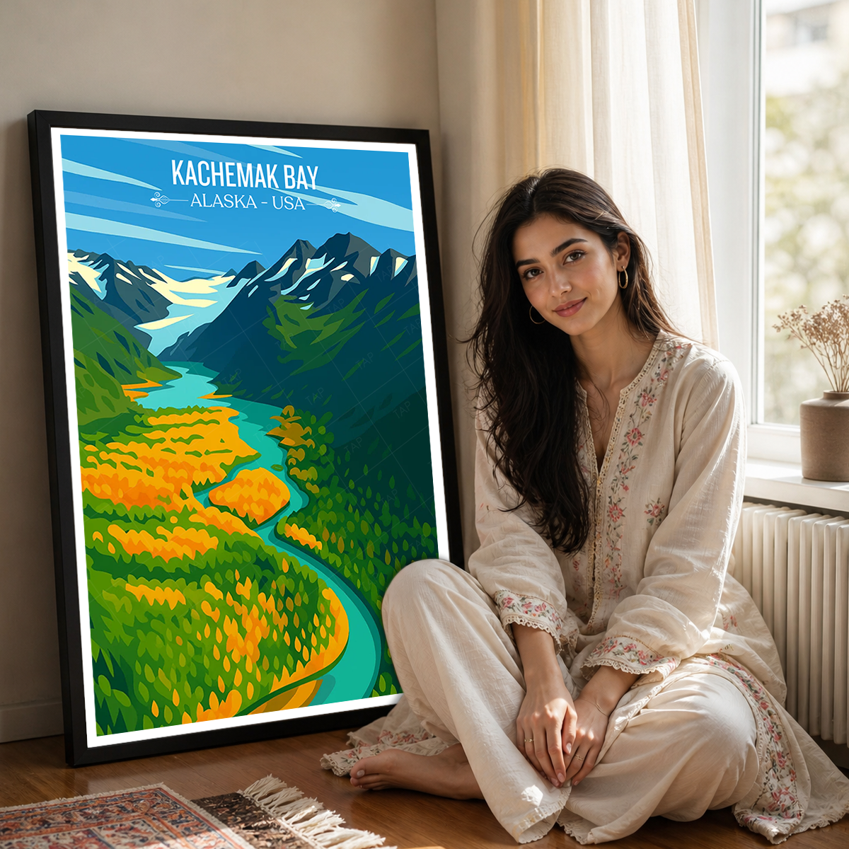 Kachemak Bay - Alaska - Travel Poster Print Modern Style Wall Art