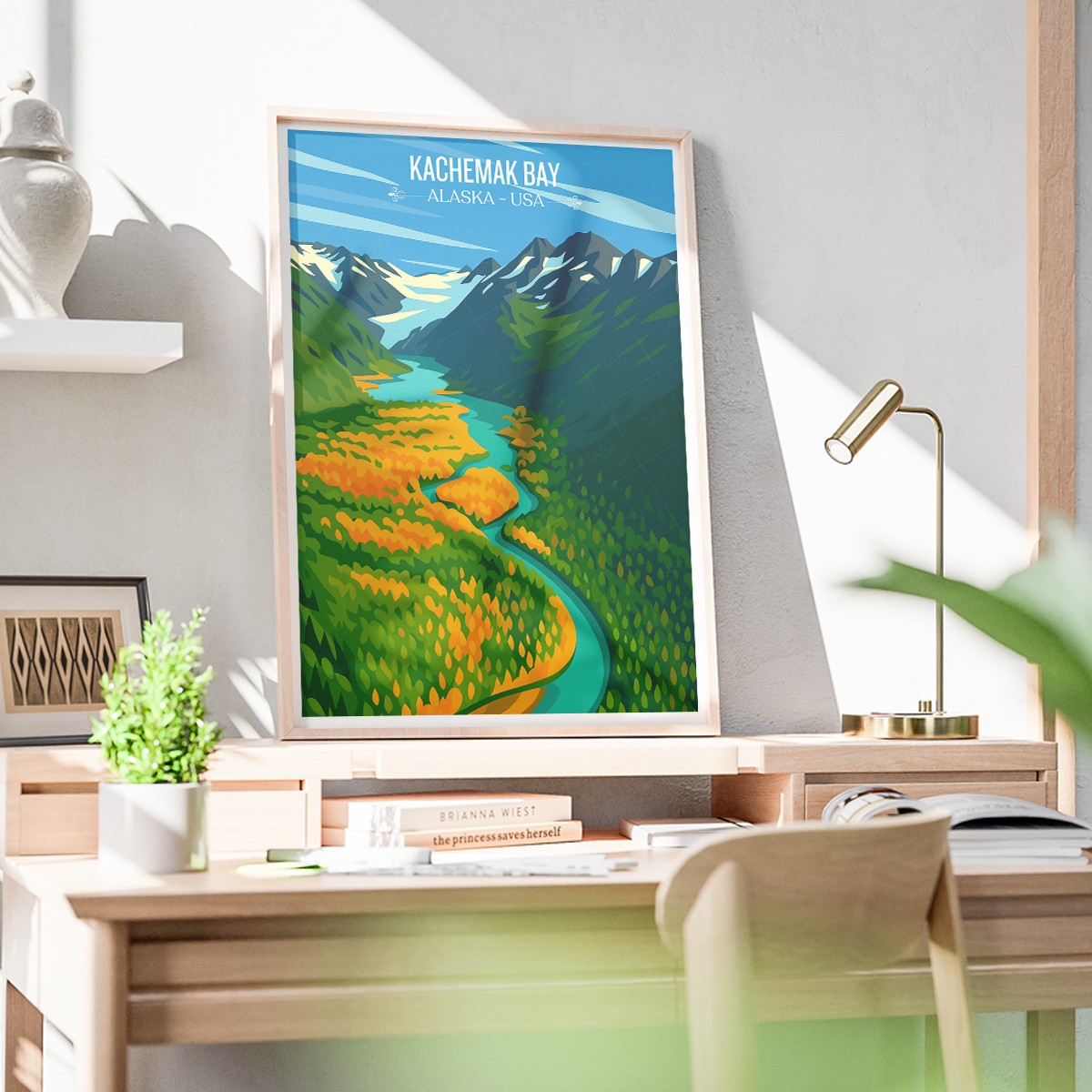 Kachemak Bay - Alaska - Travel Poster Print Modern Style Wall Art