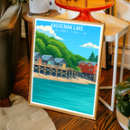 Kachemak Lake - Alaska - Travel Poster Print Modern Style Wall Art