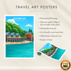 Kachemak Lake - Alaska - Travel Poster Print Modern Style Wall Art