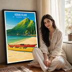 Kodiak Island - Alaska - Travel Poster Print Modern Style Wall Art