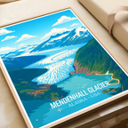 Mendenhall Glacier - Alaska - Travel Poster Print Modern Style Wall Art