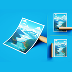 Mendenhall Glacier - Alaska - Travel Poster Print Modern Style Wall Art