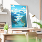 Mendenhall Glacier - Alaska - Travel Poster Print Modern Style Wall Art