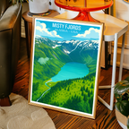 Misty Fjords - Alaska - Travel Poster Print Modern Style Wall Art