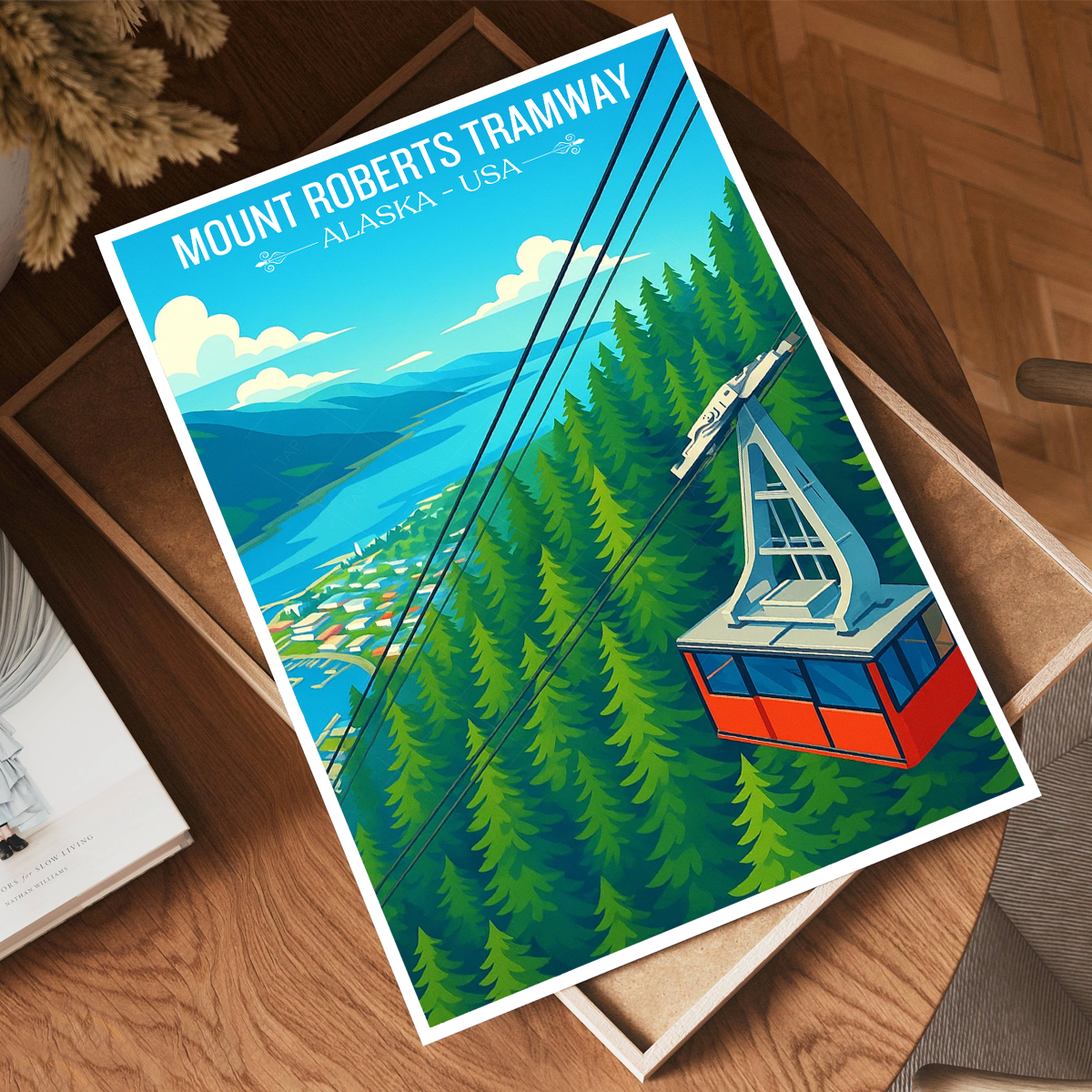 Mount Roberts Tramway - Alaska - Travel Poster Print Modern Style Wall Art