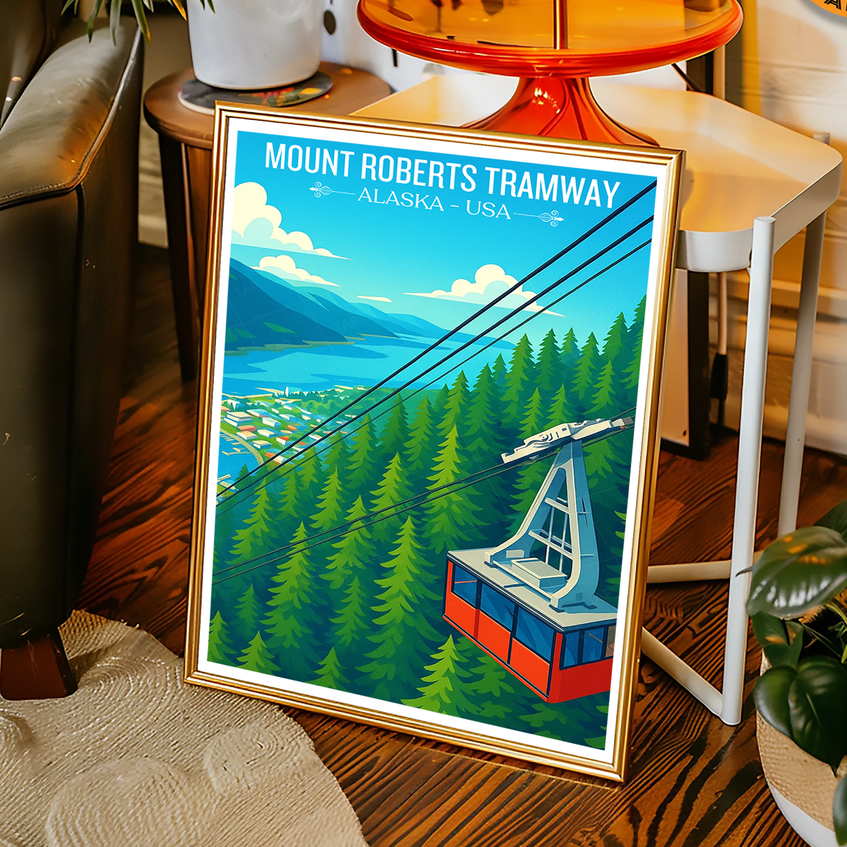 Mount Roberts Tramway - Alaska - Travel Poster Print Modern Style Wall Art