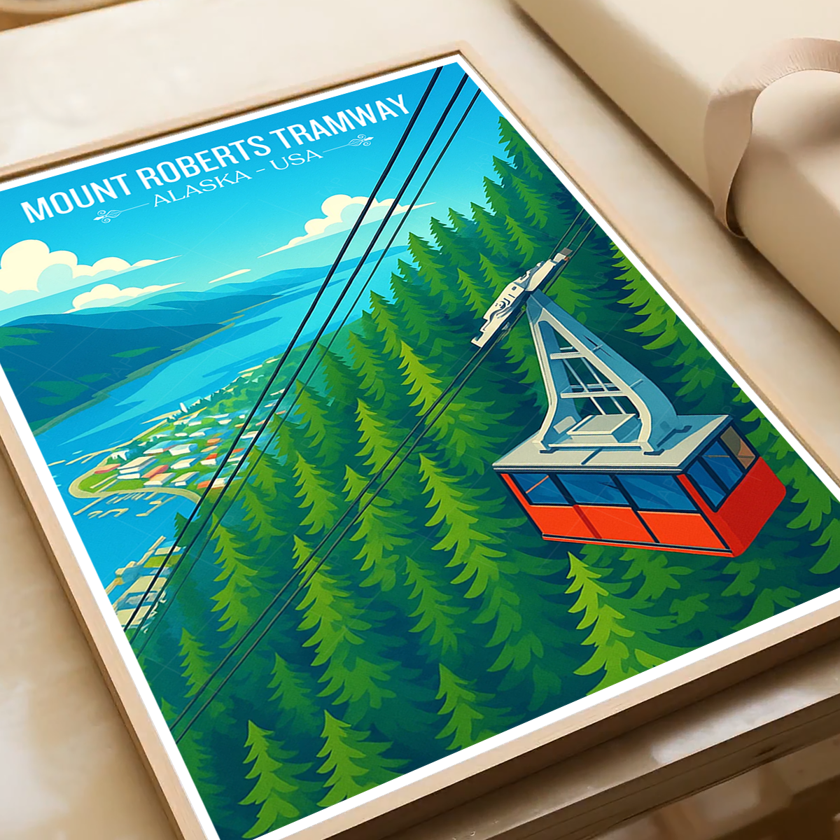 Mount Roberts Tramway - Alaska - Travel Poster Print Modern Style Wall Art