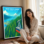 Mount Roberts Tramway - Alaska - Travel Poster Print Modern Style Wall Art