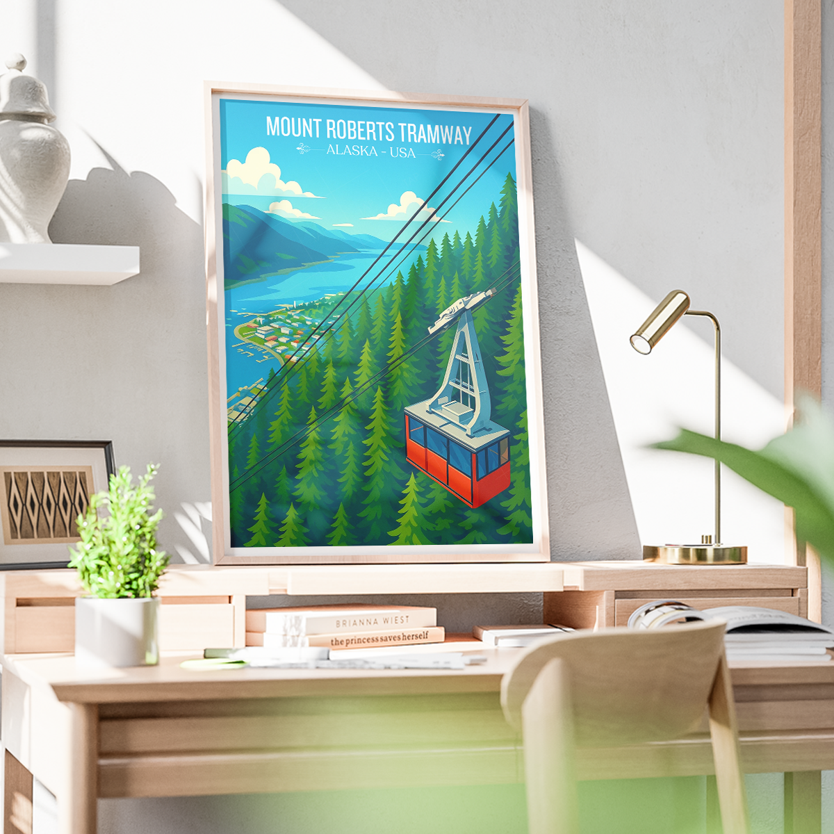 Mount Roberts Tramway - Alaska - Travel Poster Print Modern Style Wall Art
