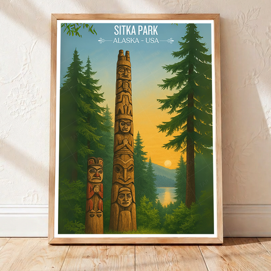 Sitka Park - Alaska - Travel Poster Print Modern Style Wall Art - Art Print - Travel Art Poster