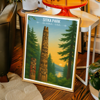 Sitka Park - Alaska - Travel Poster Print Modern Style Wall Art