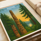 Sitka Park - Alaska - Travel Poster Print Modern Style Wall Art