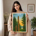 Sitka Park - Alaska - Travel Poster Print Modern Style Wall Art