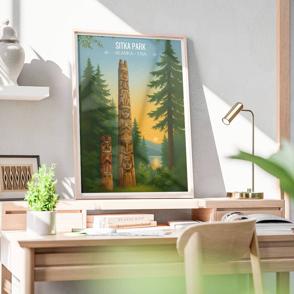 Sitka Park - Alaska - Travel Poster Print Modern Style Wall Art