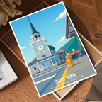 Sitka Town - Alaska - Travel Poster Print Modern Style Wall Art