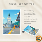 Sitka Town - Alaska - Travel Poster Print Modern Style Wall Art