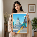 Sitka Town - Alaska - Travel Poster Print Modern Style Wall Art