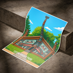 Totem Bight Park - Alaska - Travel Poster Print Modern Style Wall Art