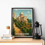 Notre Dame De Afrique - Algeria - Travel Poster Vintage Style Wall Art Print - Art Print - Travel Art Poster