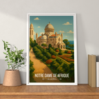 Notre Dame De Afrique - Algeria - Travel Poster Vintage Style Wall Art Print - Art Print - Travel Art Poster