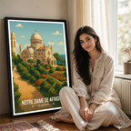 Notre Dame De Afrique - Algeria - Travel Poster Vintage Style Wall Art Print - Art Print - Travel Art Poster