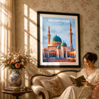 Abdelkader Mosque - Algeria - Travel Poster Vintage Style Wall Art Print - Art Print - Travel Art Poster