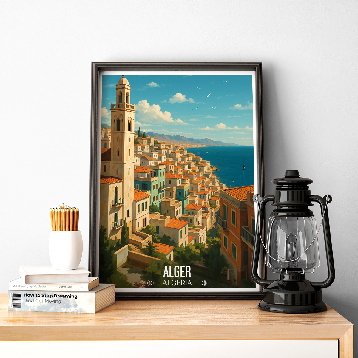 Alger - Algeria - Travel Poster Vintage Style Wall Art Print - Art Print - Travel Art Poster