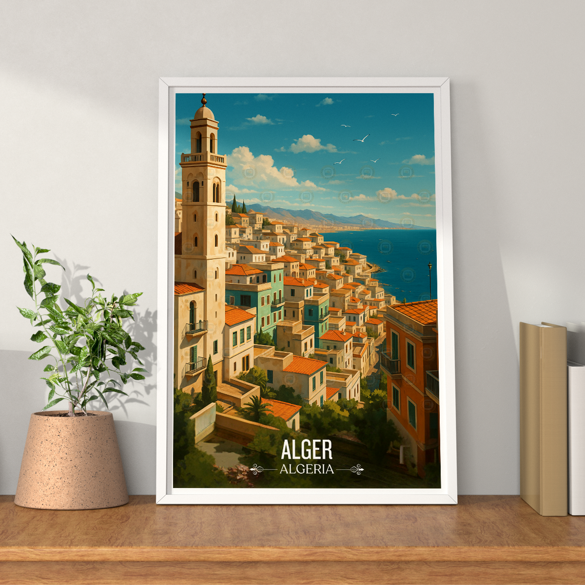Alger - Algeria - Travel Poster Vintage Style Wall Art Print - Art Print - Travel Art Poster