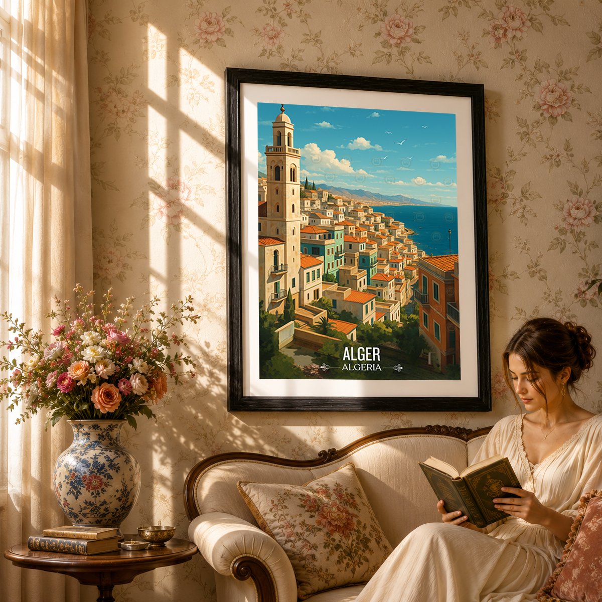Alger - Algeria - Travel Poster Vintage Style Wall Art Print - Art Print - Travel Art Poster