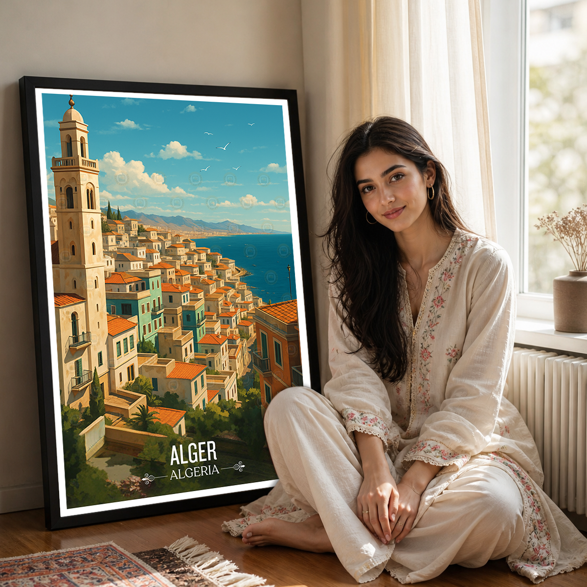 Alger - Algeria - Travel Poster Vintage Style Wall Art Print - Art Print - Travel Art Poster