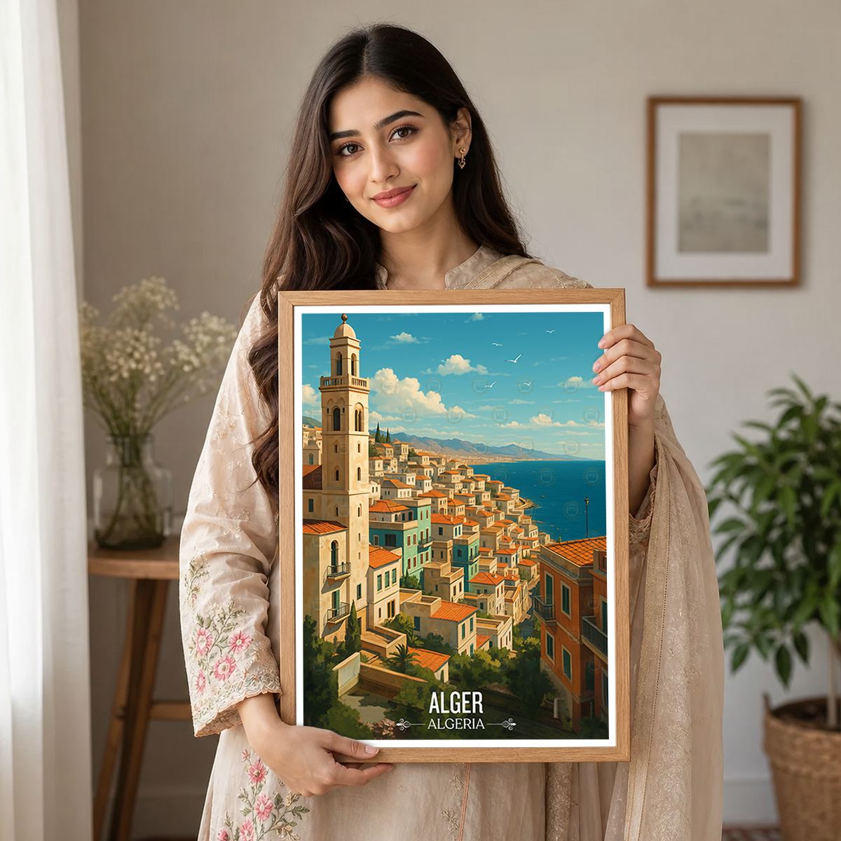Alger - Algeria - Travel Poster Vintage Style Wall Art Print - Art Print - Travel Art Poster