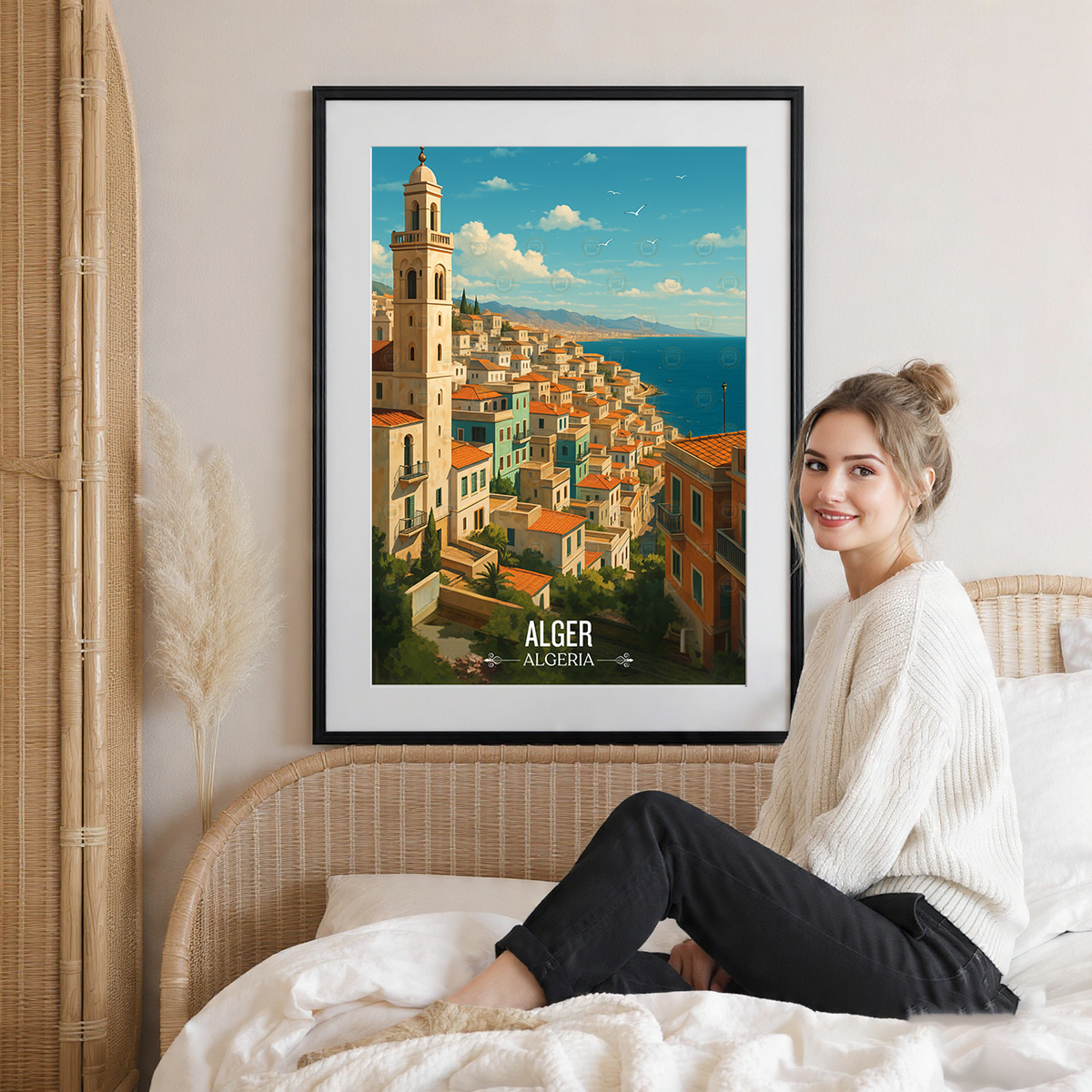 Alger - Algeria - Travel Poster Vintage Style Wall Art Print - Art Print - Travel Art Poster