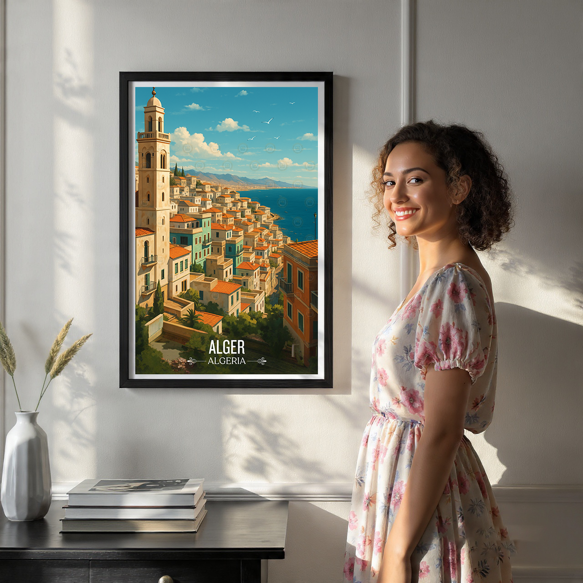 Alger - Algeria - Travel Poster Vintage Style Wall Art Print - Art Print - Travel Art Poster