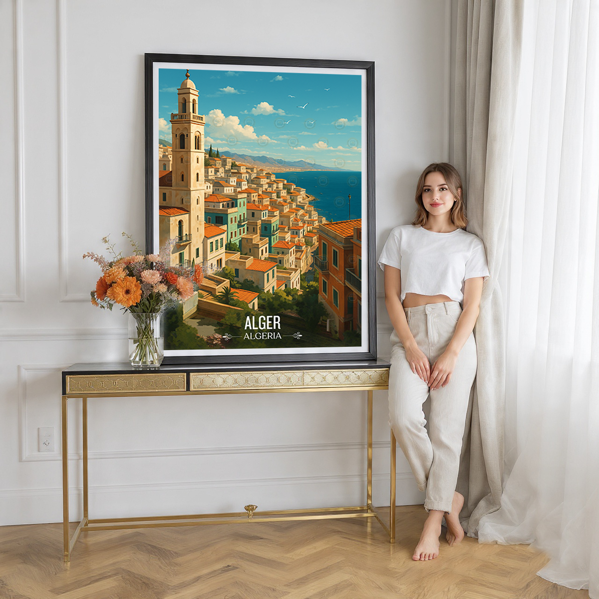 Alger - Algeria - Travel Poster Vintage Style Wall Art Print - Art Print - Travel Art Poster