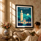 Tower Mosque - Algeria - Travel Poster Vintage Style Wall Art Print - Art Print - Travel Art Poster