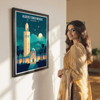 Tower Mosque - Algeria - Travel Poster Vintage Style Wall Art Print - Art Print - Travel Art Poster