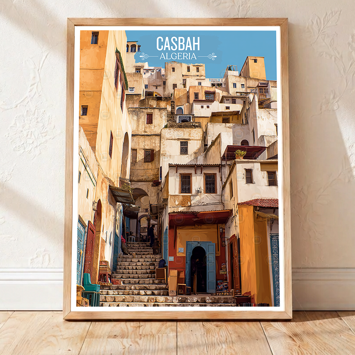 Casbah - Algeria - Travel Poster Vintage Style Wall Art Print - Art Print - Travel Art Poster
