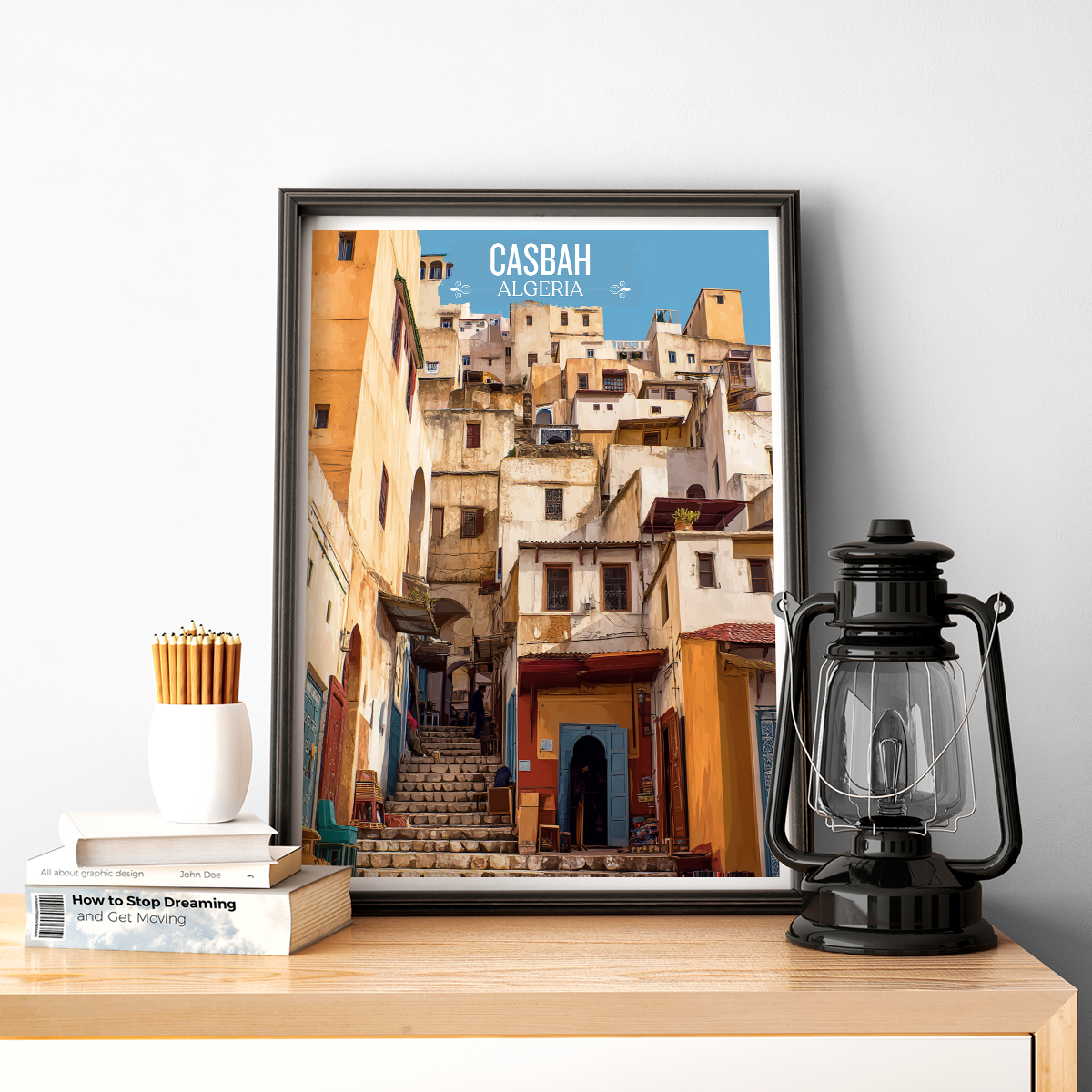 Casbah - Algeria - Travel Poster Vintage Style Wall Art Print - Art Print - Travel Art Poster
