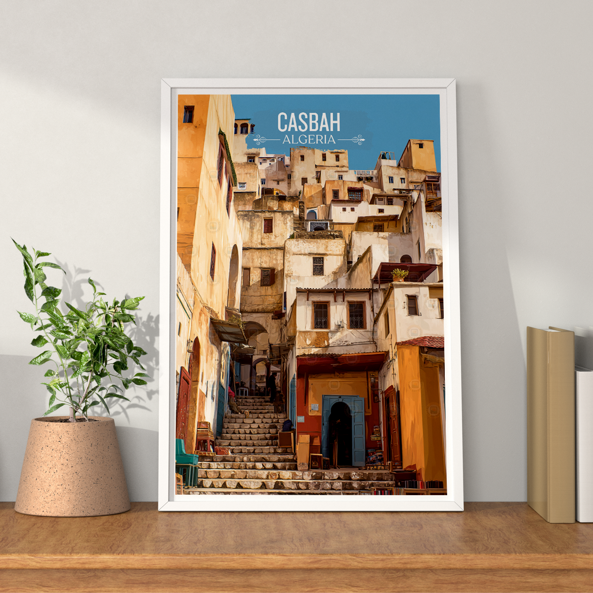 Casbah - Algeria - Travel Poster Vintage Style Wall Art Print - Art Print - Travel Art Poster