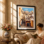 Casbah - Algeria - Travel Poster Vintage Style Wall Art Print - Art Print - Travel Art Poster