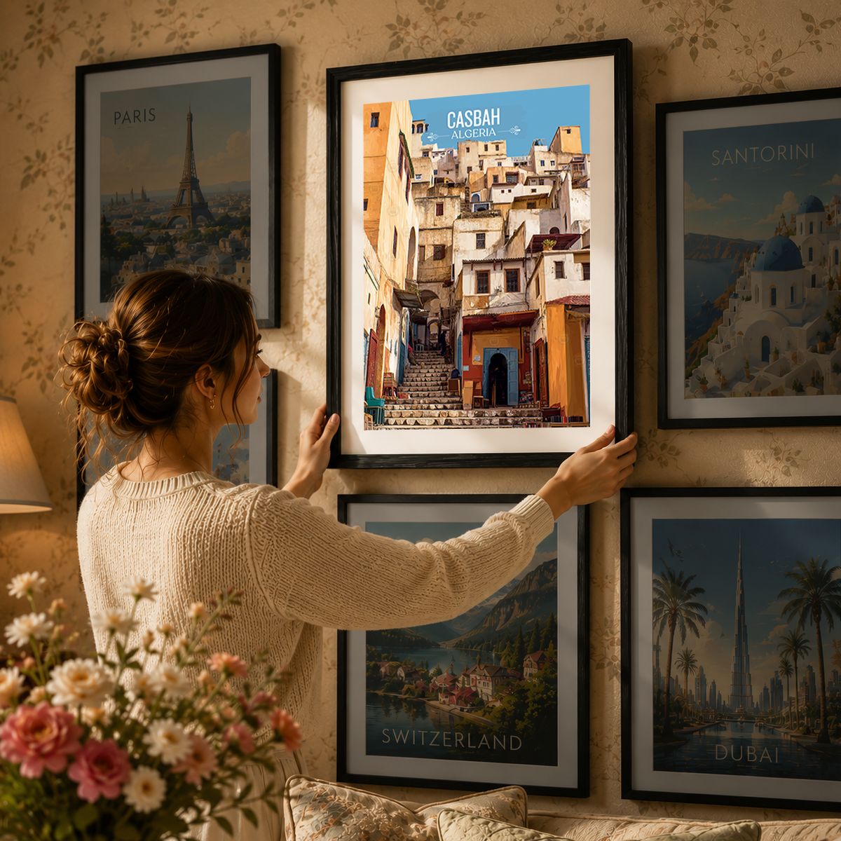 Casbah - Algeria - Travel Poster Vintage Style Wall Art Print - Art Print - Travel Art Poster