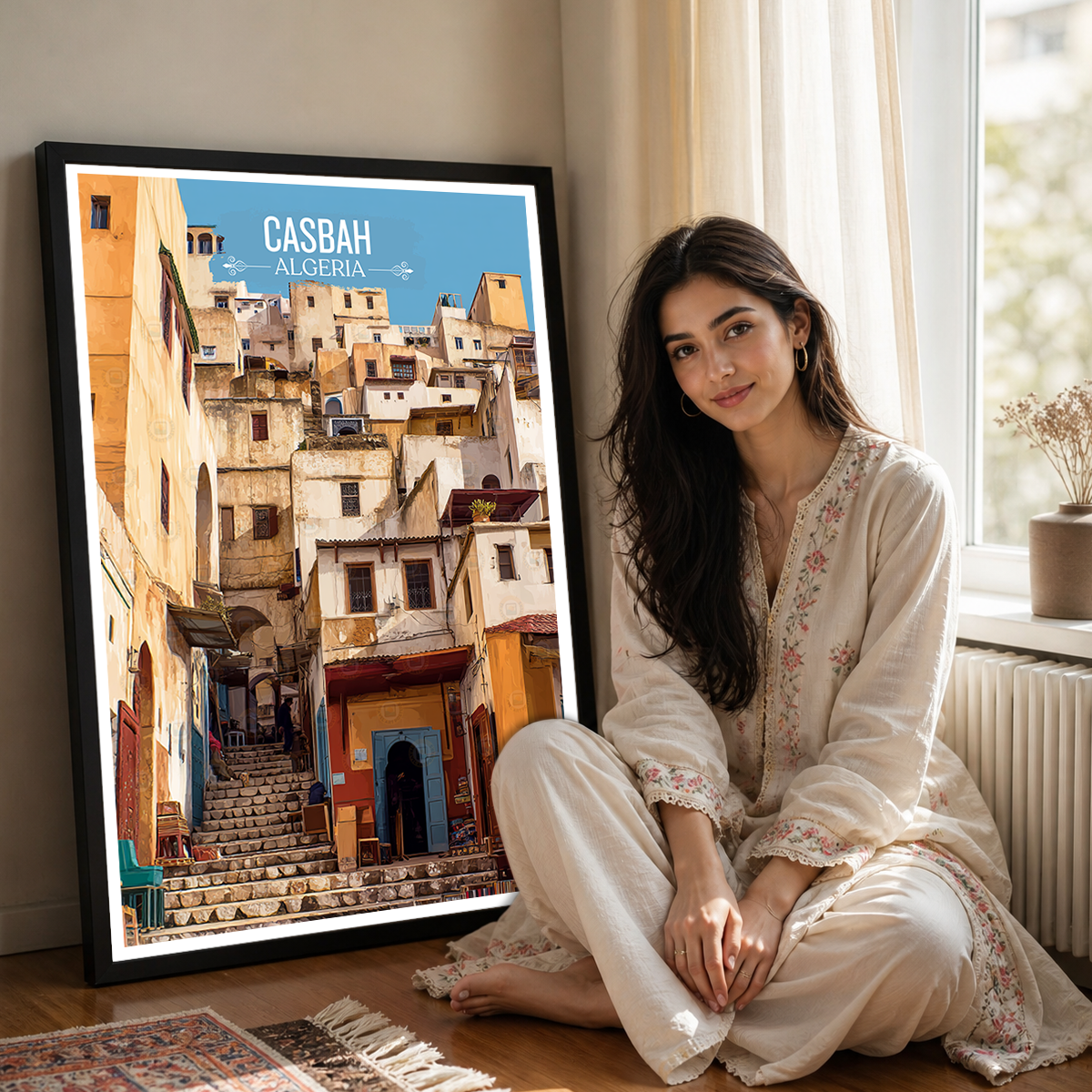 Casbah - Algeria - Travel Poster Vintage Style Wall Art Print - Art Print - Travel Art Poster