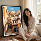 Casbah - Algeria - Travel Poster Vintage Style Wall Art Print - Art Print - Travel Art Poster