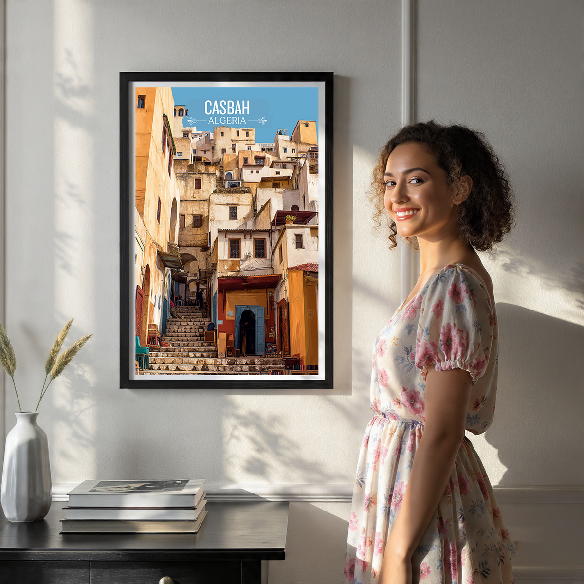 Casbah - Algeria - Travel Poster Vintage Style Wall Art Print - Art Print - Travel Art Poster