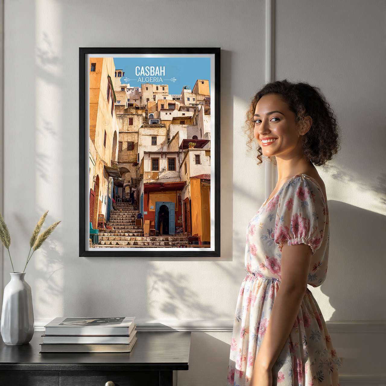 Casbah - Algeria - Travel Poster Vintage Style Wall Art Print - Art Print - Travel Art Poster
