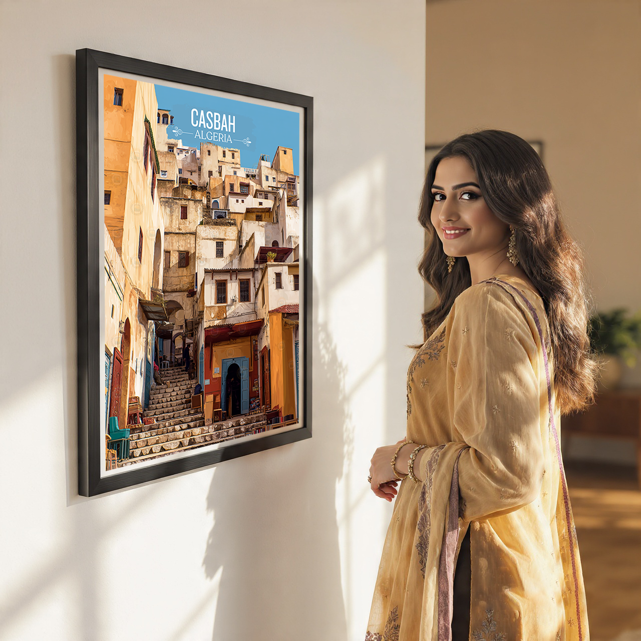 Casbah - Algeria - Travel Poster Vintage Style Wall Art Print - Art Print - Travel Art Poster