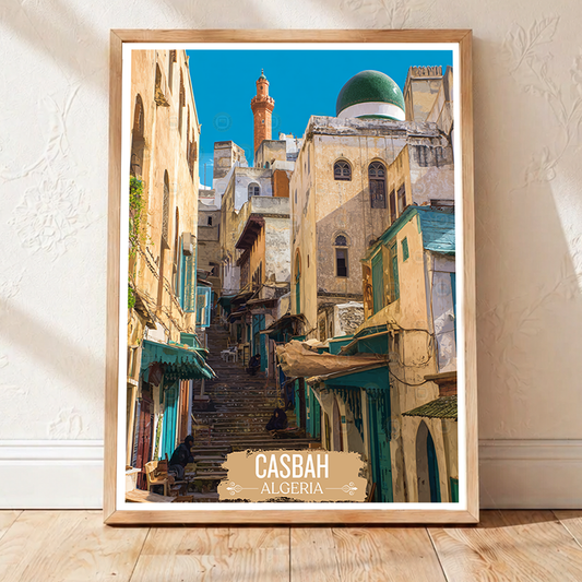 Casbah - Algeria - Travel Poster Vintage Style Wall Art Print - Art Print - Travel Art Poster